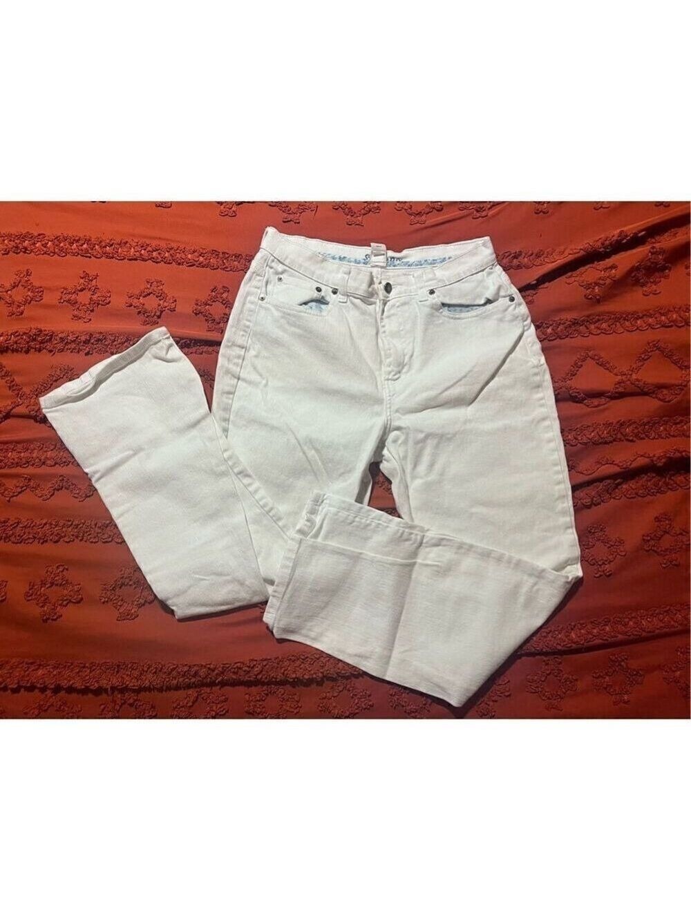 St Johns Bay White Jeans blue floral finishes size 12 - Picture 4 of 13